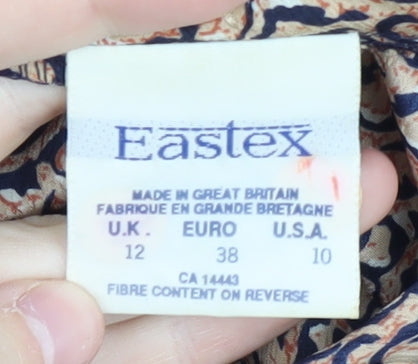 Womens UK Size 12 Eastex Multicoloured Basic Blouse