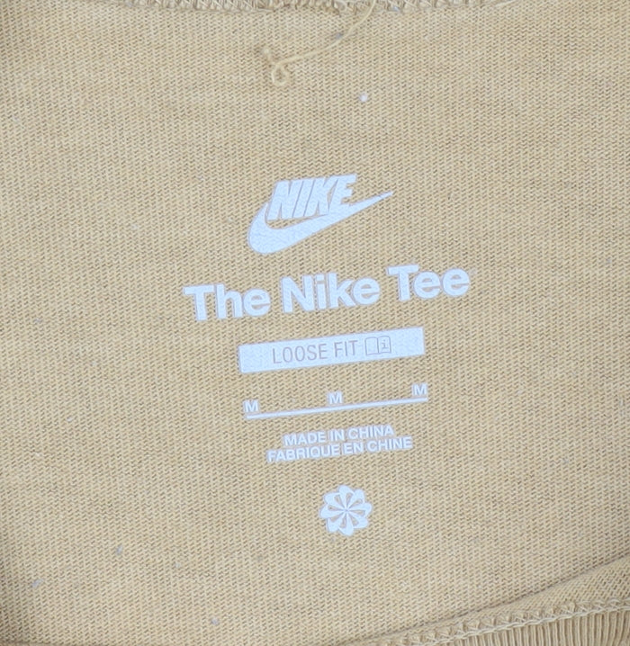 Nike Men's Brown Relaxed Fit Logo T-Shirt - Medium