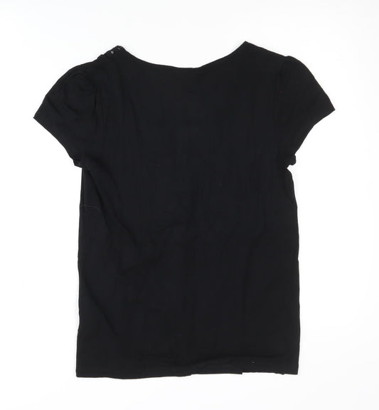 Banana Republic Women's Black Square Neck T-Shirt M