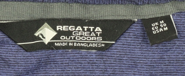 Mens UK Size M Regatta Great Outdoors Blue 1/4 Zip Sweatshirt