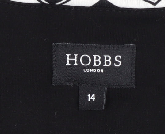 Hobbs Women's Black Chevron Dress Size 14