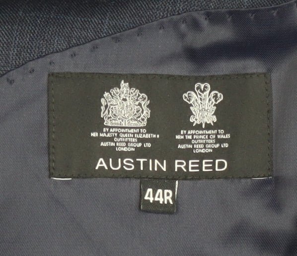 Austin Reed Men's Blue Check Blazer 44R Wool Jacket