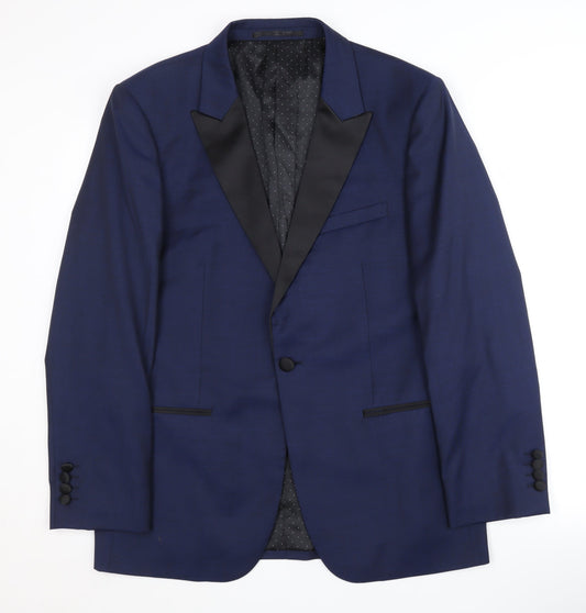 Moss 1851 Men's Blue Blazer 40 Shawl Lapel Formal