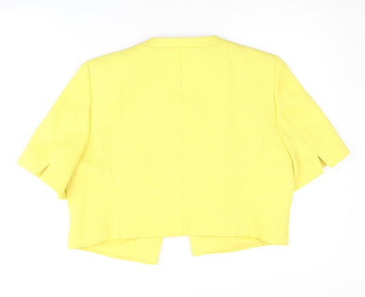 Jacques Vert Women's Yellow Short Sleeve Blazer UK 14