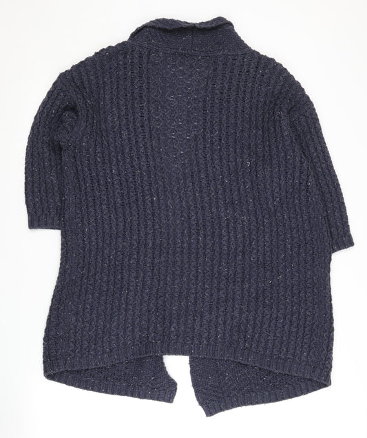 Fat Face Women's Blue Cable-Knit Open Front Cardigan Size 10