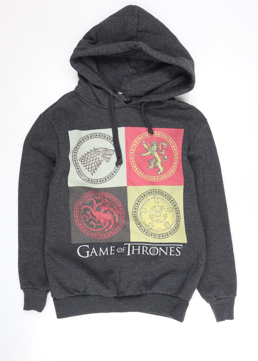 Additional front view of Game of Thrones Grey unisex hoodie -, size 8