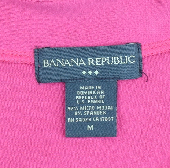 Banana Republic Women's Pink V-Neck Blouse Medium