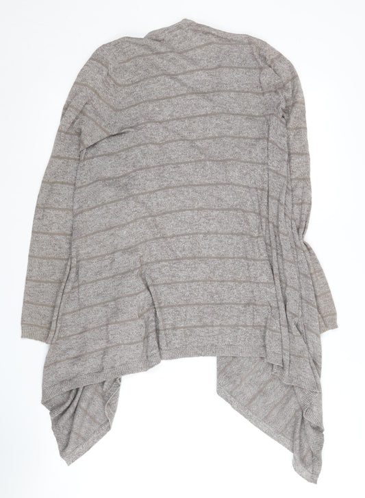 Fat Face Women's Grey Striped Open Front Cardigan Size 6