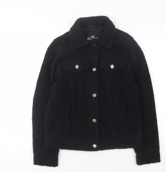 Womens UK Size S Hollister Black Bomber Jacket