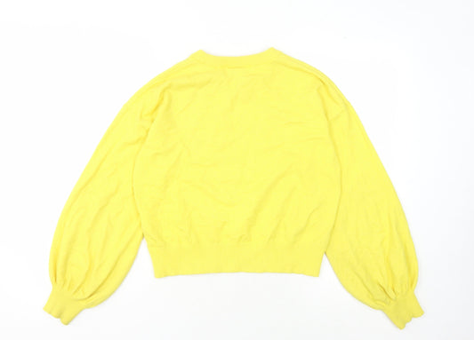 Womens UK Size XS Monki Yellow Pullover Jumper