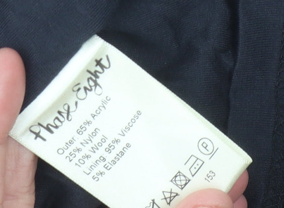 Phase Eight Black Women's Skirt - Size 12, Zip Detail