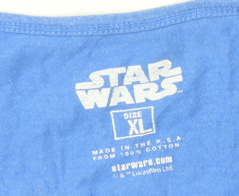 Star Wars Men's Blue Sleeveless T-Shirt XL Cotton