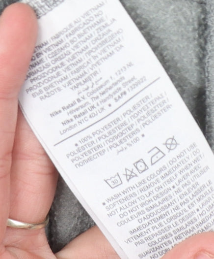 Nike Unisex Grey Pullover Hoodie - Small