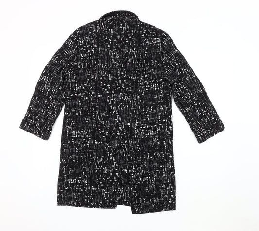Warehouse Women’s Black Suit Jacket, Size S, Abstract Pattern