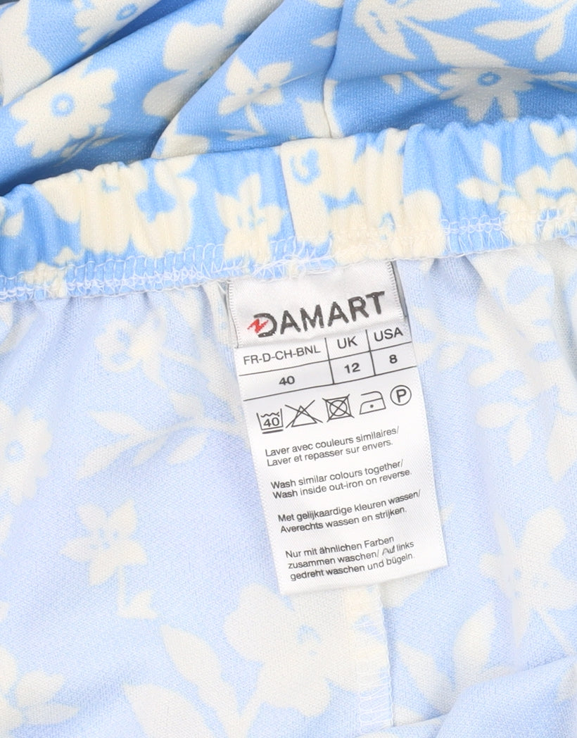Damart Women's Blue Floral Midi Skirt Size 12