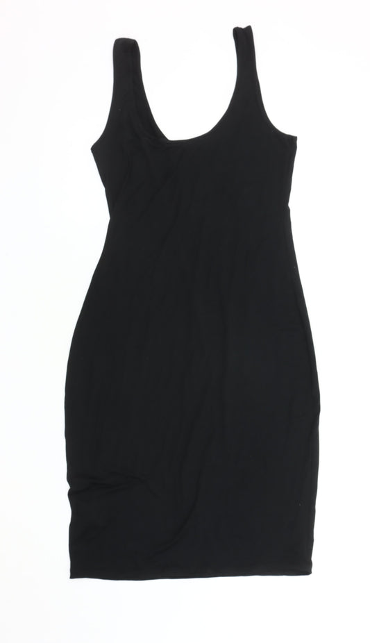 Brave Soul Women's Black Bodycon Midi Dress Size 10