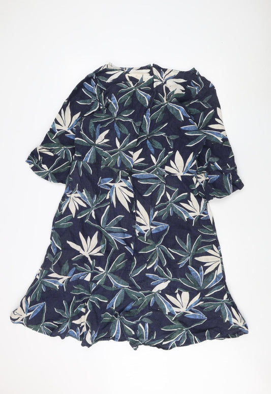 Monsoon Women's Multicoloured Linen Dress Size 16