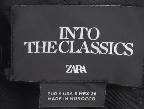 Zara Women's Black Pinstripe Double-Breasted Jacket Size 4