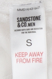 Sandstone & Co. Men's White Polo, Regular Fit, Size S