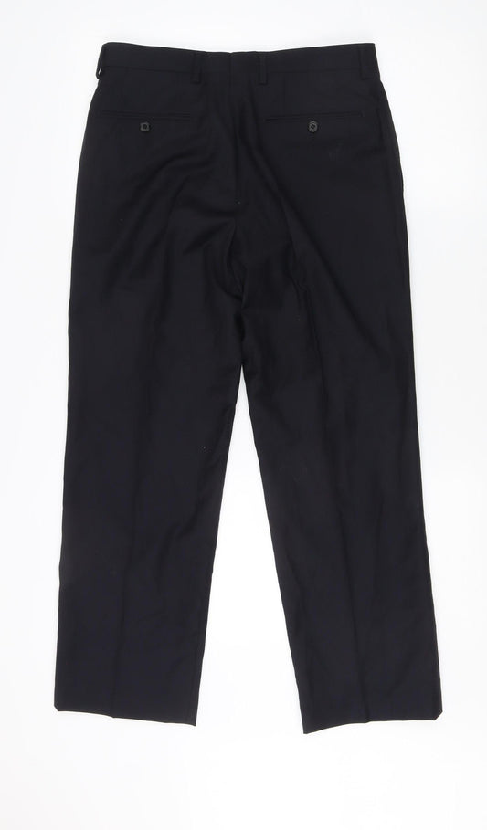 Impressions Men’s Black Wool Dress Trousers Size 30