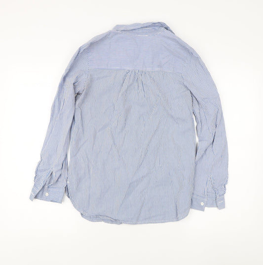 Womens UK Size 8 Marks and Spencer Blue Basic Button-Up
