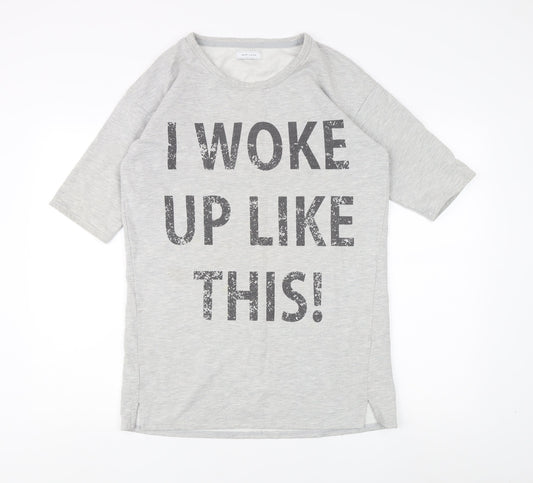Womens UK Size 12 New Look Grey Basic T-Shirt