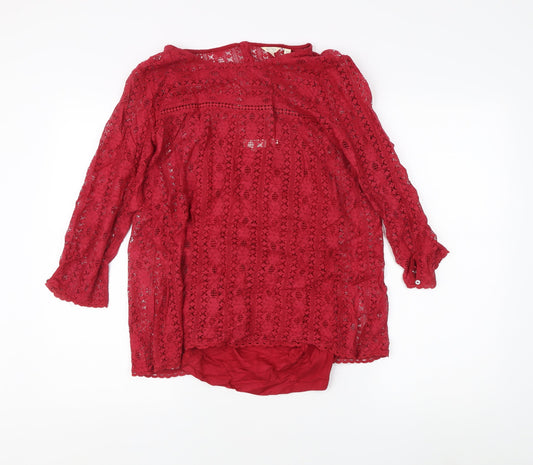 Womens UK Size 12 Fat Face Red Basic Blouse