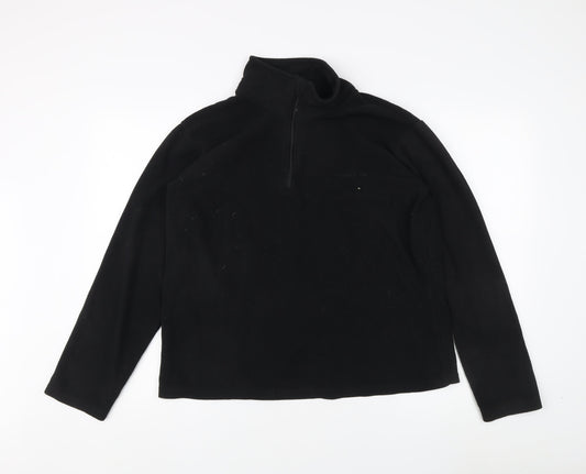 Additional front view of Freedom Trail Black Fleece 1/4 Zip Sweatshirt M