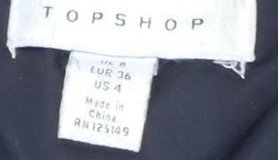 Womens UK Size 8 Topshop Black Puffer Jacket