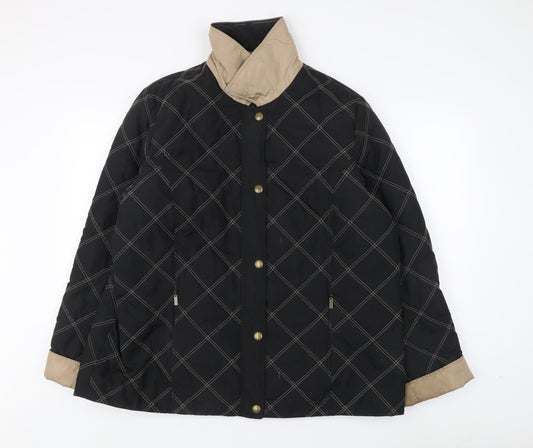 Additional front view of Windsmoor unisex black quilted jacket l+