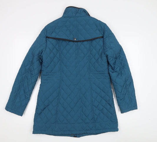 Womens UK Size 10 David Barry Blue Quilted Coat
