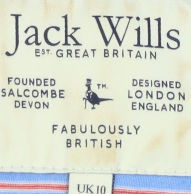 Jack Wills Women's Blue Striped Jersey T-Shirt Size 10