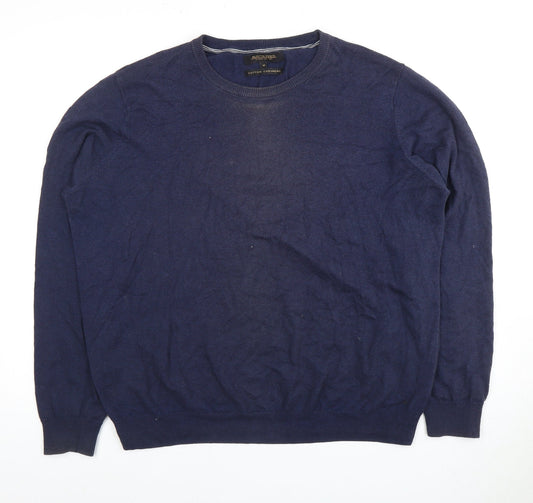 Mens UK Size M Austin Reed Blue Pullover Jumper