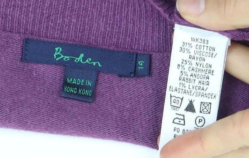 Womens UK Size 14 Berkertex Purple Cardigan Jumper
