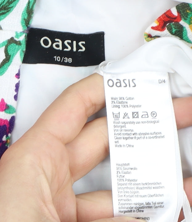 Womens UK Size 10 Oasis Multicoloured Cropped Tank