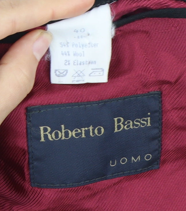 Mens UK Size 40 Roberto Bassi Regular Black Suit Jacket