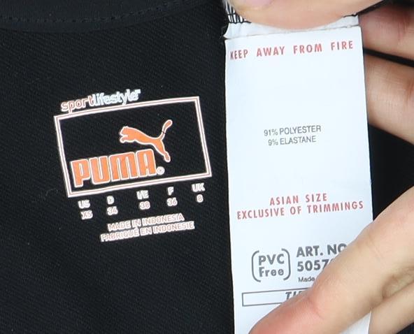 Close-up detail of Puma Women's Black Tank Top -, size 10, Stretch