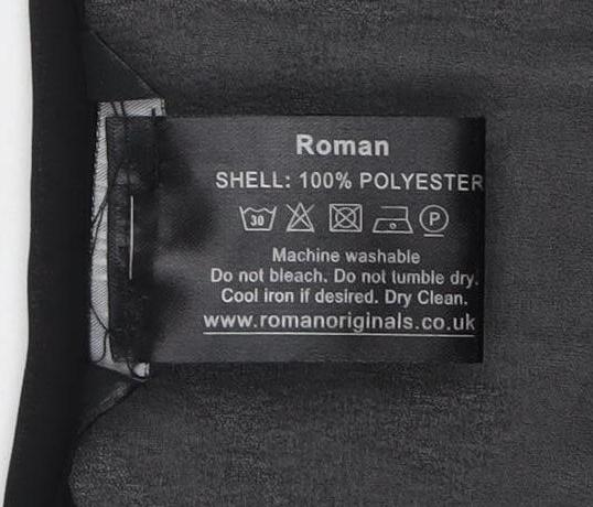Womens UK Size 12 Roman Black Basic Blouse