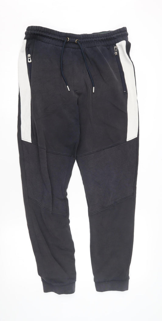 Mens UK Size S 883 Police Regular Fit Jogger Black Trousers