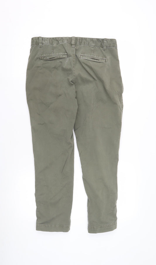 Womens UK Size S Gap Regular Fit Capri Green Trousers