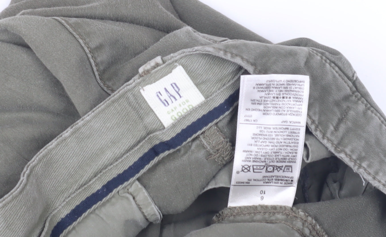 Womens UK Size S Gap Regular Fit Capri Green Trousers