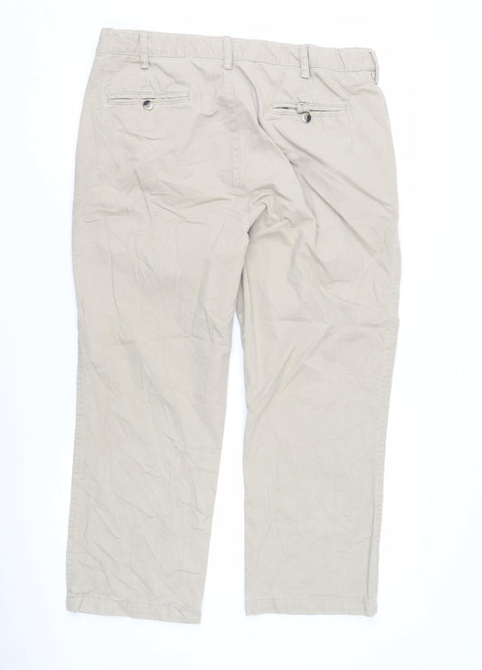 Cotton Traders Men's Beige Chino Trousers, Size 36 in