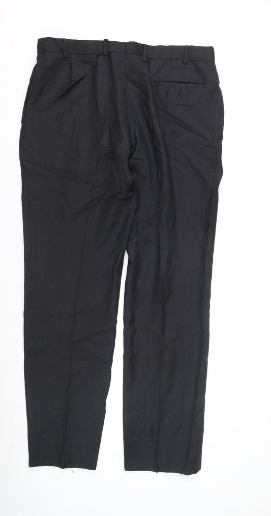 Mens UK Size 38 Charles Tyrwhitt Classic Fit Formal Black Trousers