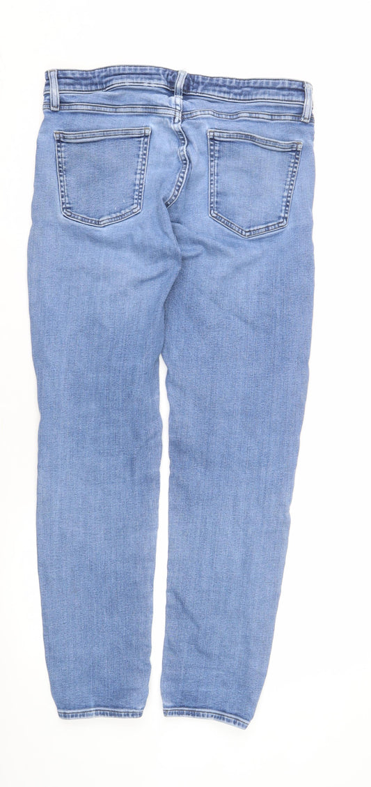 Uniqlo Men's Blue Distressed Straight Jeans Size 33