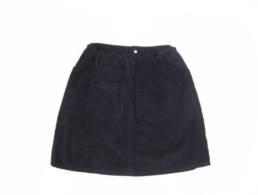 Additional front view of Miss Evie girls’ black corduroy skirt 11-12 years