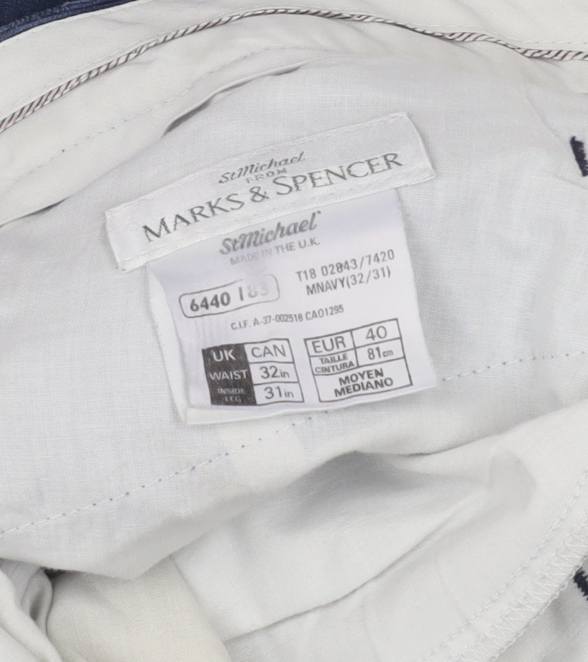 M&S Men's Blue Corduroy Trousers 32W 31L