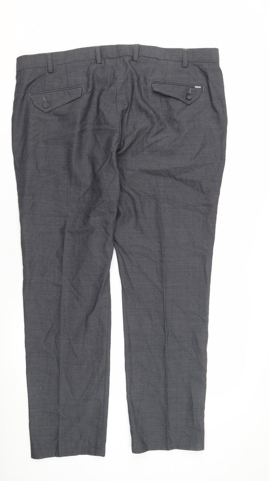 Marks & Spencer Grey Slim Fit Men's Trousers, Size L