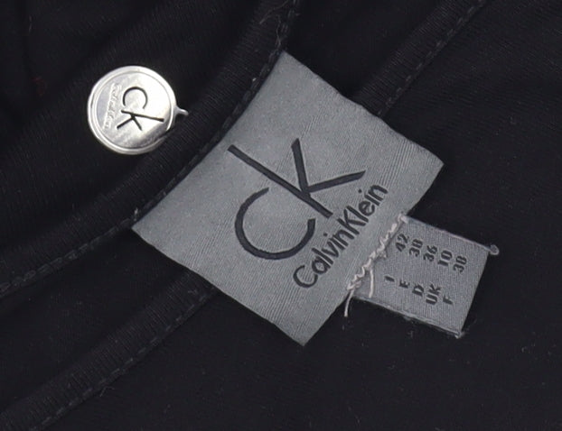 Calvin Klein Women's Black Asymmetrical Single Sleeve Dress Size 10