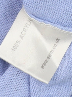 Womens UK Size M Isle Blue Cardigan Jumper