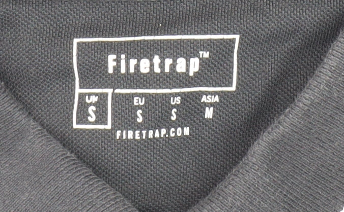 Firetrap Men's Black Polo Shirt Small, Short Sleeve Casual